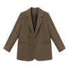 Women Chic Office Lady Double Breasted Blazer Vintage Coat Long Sleeve Ladies Outerwear Stylish Tops