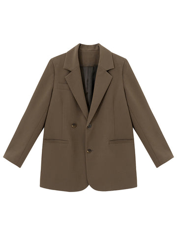 Women Chic Office Lady Double Breasted Blazer Vintage Coat Long Sleeve Ladies Outerwear Stylish Tops