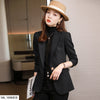 Women Chic Office Lady Double Breasted Blazer Vintage Coat Notched Collar Long Sleeve Ladies Outerwear Stylish Tops