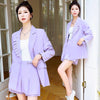 Women Chic Office Lady Double Breasted Ruffled Beads Blazer Vintage Coat Notched And Pleated Mini Skirt Culottes Suits