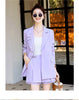 Women Chic Office Lady Double Breasted Ruffled Beads Blazer Vintage Coat Notched And Pleated Mini Skirt Culottes Suits
