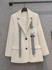 Women Chic Trend Office Lady Blazer Vintage Coat Notched Collar Long Sleeve Jacket Stylish Ladies Outerwear Tops Casual