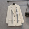 Women Chic Trend Office Lady Blazer Vintage Coat Notched Collar Long Sleeve Jacket Stylish Ladies Outerwear Tops Casual