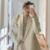 Women Classic OL Blazer Coat Ladies Elegant Double-breasted Silhouette Suit Jacket Female Outwear Tops