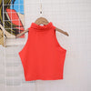 Women Classic Street Style Slim Fit Tube Top Casual brand designer Turtle neck sleeveless Short Tank Crop tops