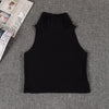 Women Classic Street Style Slim Fit Tube Top Casual brand designer Turtle neck sleeveless Short Tank Crop tops