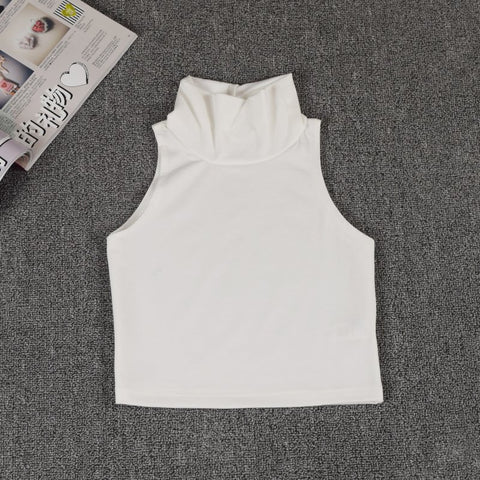 Women Classic Street Style Slim Fit Tube Top Casual brand designer Turtle neck sleeveless Short Tank Crop tops