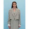 Women Coat 2023 Autumn and Winter No Button Lapel Short Suit Commuter White Suit Striped Suit Jacket