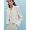 Women Coat 2023 Autumn and Winter No Button Lapel Short Suit Commuter White Suit Striped Suit Jacket