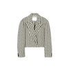 Women Coat 2023 Autumn and Winter No Button Lapel Short Suit Commuter White Suit Striped Suit Jacket