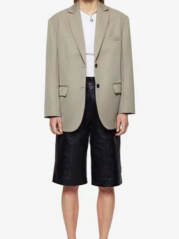 Women Coat 2023 Autumn and Winter Solid Color Suit Collar Two-button Long-sleeved Women Casual Blazer Jacket Top