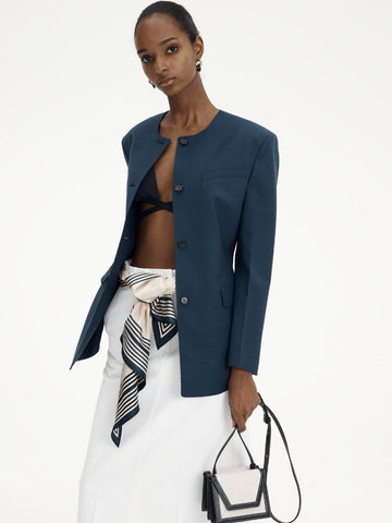 Women Coat 2023 Spring Autumn Winter Collarless Solid Color Single Breasted Suit Jacket Women Casual Suit Top