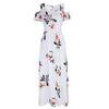 Women Cold Shoulder Floral Print Elegant Maxi Long Dress Pocket Dress Robe Femme Vestido De Mujer Платье Летнее Женское2022