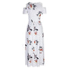 Women Cold Shoulder Floral Print Elegant Maxi Long Dress Pocket Dress Robe Femme Vestido De Mujer Платье Летнее Женское2022