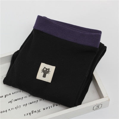 Women Cotton Legging Cat Legging Spring Kitten Patchwork High Waist Thick Large Size Solid Legging Calzas Mujer Leggins