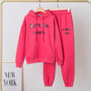 Women Cotton Solid Sets for Women Hoodie Sweatshirts and Long Pant Two Piece Sets Ladies Print Letter Sweatshirt Suits