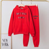 Women Cotton Solid Sets for Women Hoodie Sweatshirts and Long Pant Two Piece Sets Ladies Print Letter Sweatshirt Suits