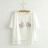 Women Cotton Top Casual feminina High Quality Classic Shirt Girls' Tee Solid Embroidery  Bottoming Short Sleeve T Shirt