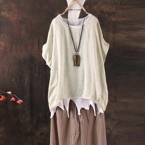 Women Cotton Tops 3XL 4XL 5XL Plus Size Blouses O Neck Loose Casual Shirts Irregular Hem tunics female Summer Tops Oversized HOT