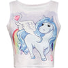 Women Crop Top 2022 Summer Cute Unicorn Stars Pattern Printed Slim Fit Tank Kawaii Skinny Vest for Girls Lovely Short Cami Pink