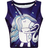 Women Crop Top 2022 Summer Cute Unicorn Stars Pattern Printed Slim Fit Tank Kawaii Skinny Vest for Girls Lovely Short Cami Pink