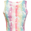 Women Crop Top 2022 Summer Cute Unicorn Stars Pattern Printed Slim Fit Tank Kawaii Skinny Vest for Girls Lovely Short Cami Pink