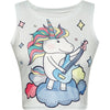 Women Crop Top 2022 Summer Cute Unicorn Stars Pattern Printed Slim Fit Tank Kawaii Skinny Vest for Girls Lovely Short Cami Pink