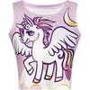 Women Crop Top 2022 Summer Cute Unicorn Stars Pattern Printed Slim Fit Tank Kawaii Skinny Vest for Girls Lovely Short Cami Pink