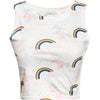 Women Crop Top 2022 Summer Cute Unicorn Stars Pattern Printed Slim Fit Tank Kawaii Skinny Vest for Girls Lovely Short Cami Pink