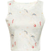 Women Crop Top 2022 Summer Cute Unicorn Stars Pattern Printed Slim Fit Tank Kawaii Skinny Vest for Girls Lovely Short Cami Pink