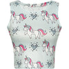 Women Crop Top 2022 Summer Cute Unicorn Stars Pattern Printed Slim Fit Tank Kawaii Skinny Vest for Girls Lovely Short Cami Pink