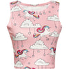 Women Crop Top 2022 Summer Cute Unicorn Stars Pattern Printed Slim Fit Tank Kawaii Skinny Vest for Girls Lovely Short Cami Pink