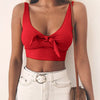 Women Crop Top Knitted Bandage Tops Spaghetti Club Camis U-neck Halter Tank Top Female Bare Solid Camisole 2022 Summer Camisole