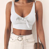 Women Crop Top Knitted Bandage Tops Spaghetti Club Camis U-neck Halter Tank Top Female Bare Solid Camisole 2022 Summer Camisole