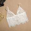 Women Crop Tops Hollow Out Camis Translucent Underwear Sheer Lace Frenum Strap Lingerie Bra Tops #2154