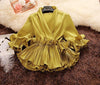 Women Deep V-neck Ruffles Shirts Spring Autumn Lace Up Chiffon Blouses Ladies Pleated Tops Elegant Office Blusas