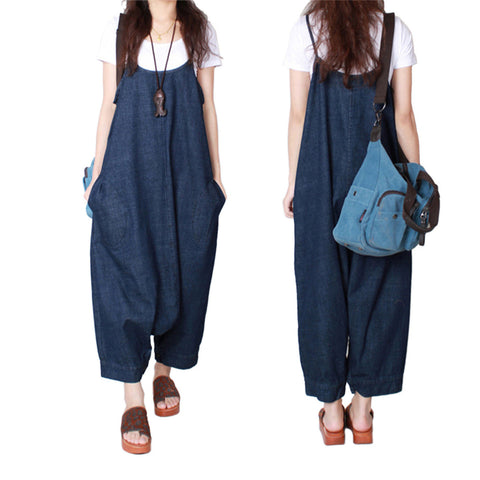Women Denim Jumpsuit Romper dungaree Oversized Suspender Pants Jumpsuit Jeans Gallus Rompers Female Bib Overalls Baggy Overalls