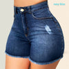 Women Denim Shorts with Ripped Slim Fit High Waist Skinny Stretch Short Jeans Sexy Style Cool Summer Clothing