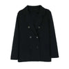 Women Double Breasted Blazers Notched Long Sleeve Loose Coats Autumn Office Lady Elegant Black Suits Korean Classic Ins