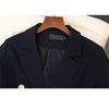 Women Double Breasted Long Casual Blazers Office Lady Small Suit Jacket Ladies Leisure Blazer Loose Coat Streetwear