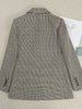 Women Double-Breasted Wool Straight Blazer 2023 Autumn Winter Retro Houndstooth Plaid All-Match Ladies Notched Suit Jacket