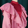 Women Dress Pink Wine Red Patchwork Ruffle Long Sleeves Lovely Autumn Spring Party Christmas Female Gowns 2023 Robe