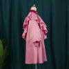 Women Dress Pink Wine Red Patchwork Ruffle Long Sleeves Lovely Autumn Spring Party Christmas Female Gowns 2023 Robe