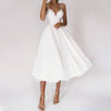 Women Dress Puff Sleeve Backless Sexy Dresses Short Sleeve High Waist Large Hem Party Dresses White Plus Size Maxi Dress