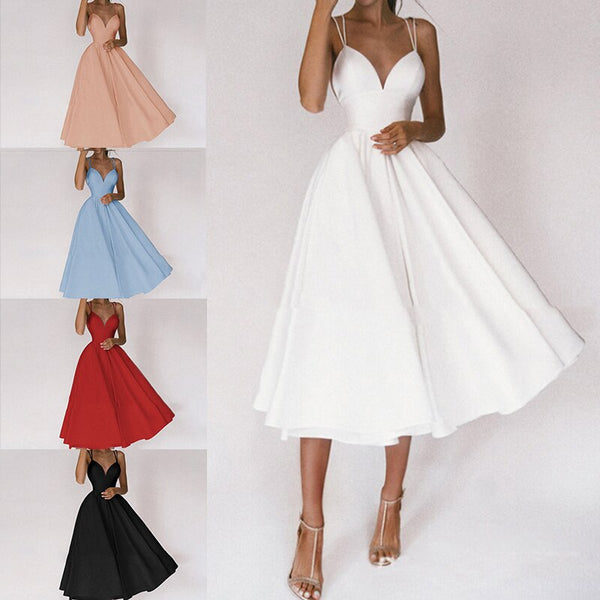 Women Dress Puff Sleeve Backless Sexy Dresses Short Sleeve High Waist Large Hem Party Dresses White Plus Size Maxi Dress