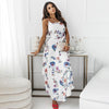 Women Dress Summer Elegant Spaghetti Strap Beach Party Dress Floral Print Belted Irregular A-line Ladies Sexy Maxi Dresses