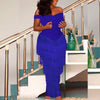 Women Dresses Blue Tassels Fringe Sexy Party Off Shoulder Sleevless Elegant Bodycon Long Cocktail Birthday Outfits Celebrate New
