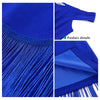 Women Dresses Blue Tassels Fringe Sexy Party Off Shoulder Sleevless Elegant Bodycon Long Cocktail Birthday Outfits Celebrate New