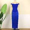 Women Dresses Blue Tassels Fringe Sexy Party Off Shoulder Sleevless Elegant Bodycon Long Cocktail Birthday Outfits Celebrate New