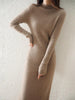 Women Dresses Plus-Longer Soft Warm Knitting-Dress 100% Pure Merino Wool Knitwears Ladies Winter 2022 5Colors Pullovers